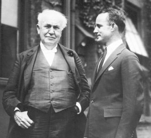Napoleon Hill (right) with Mr. Thomas Edison (left), in 1923